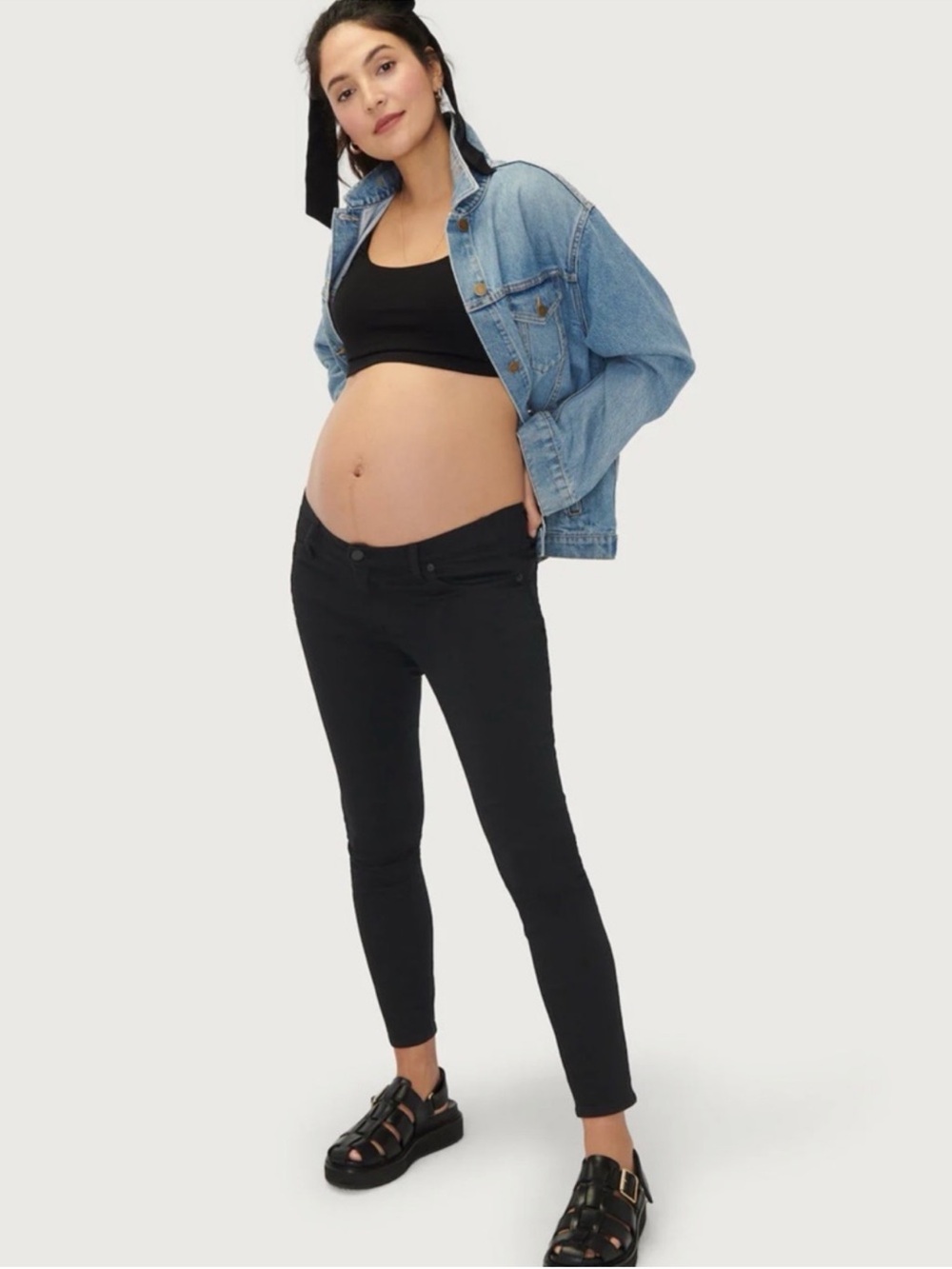 Hatch Maternity Under the Bump Slim Black Jeans size 26
